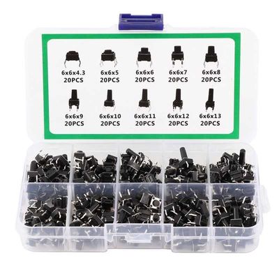 200Pcs Tactile Push Button Switch Mini Controller for TV Audio Computer Electronic Product Micro Switch