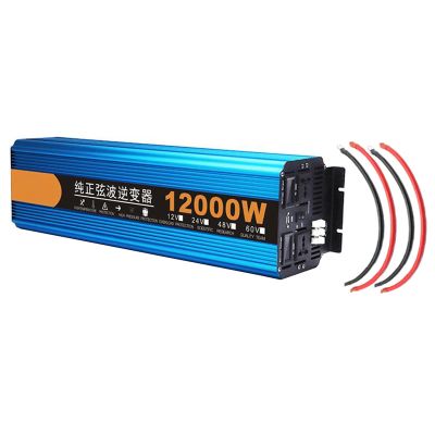 Niczu Pure Sine Wave Vehicle Inverter 3000W 4500W 6000W 8000W 12000W DC 12V 24V 48V to AC 220V Car Power Voltage Converter, with LED Display,12000W-48V