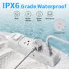 Calionltd Outdoor Power Strip Weatherproof, IPX6 Waterproof 6.6ft SJT Extension Cord with 3 Widely Outlets Overload Protection Shockproof, Christmas Light Flat Plug Extension Cord Outdoor Indoor view 2