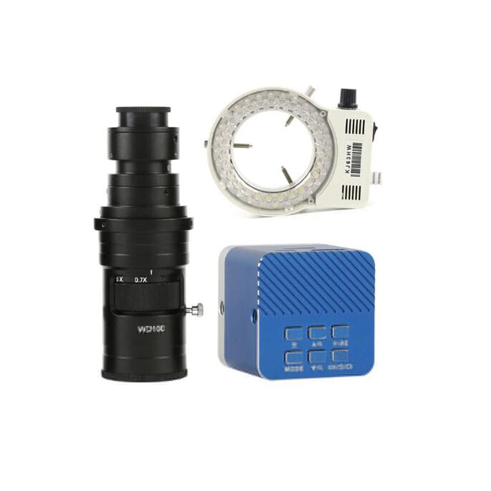 8MP 4K 1080P HDMI PC Industrial Electronic Digital MINI Video Microscope Camera & 200X C-Mount Lens Whit 56-LED Adjustable Ring Light