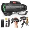80x100 Monocular Telescope for Smartphones - High Powered HD Monocular with Tripod & Adapter, Low Light Vision for Adults - for Wildlife, Bird Watching, Hunting, Hiking view 1