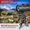 80x100 Monocular Telescope for Smartphones - High Powered HD Monocular with Tripod & Adapter, Low Light Vision for Adults - for Wildlife, Bird Watching, Hunting, Hiking view 2