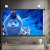 LENG 60'' Portable Projector Screen Manual Roll Up Projection Screen for Movie Game Home Theater Cinema Office Widescreen 3D HD 16:9 White Screen (Size : 60inch-4:3) view 1