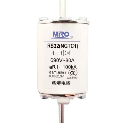 Zyvpee RS32 (NGTC1) 690V~50A 80A 100A 125A 160A 200A 225A 250A 300A aR I1~100kA Fuse (690V~80A)