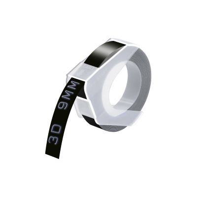 Cruxer 20 Pack Replacement Embossing Label A520109 3/8'' x 9.8' White on Black 3D Embossed Tape Self-Adhesive Compatible with Organizer Xpress Tape 1540 1550 1570 1595 12966 Labels Makers