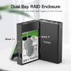 MAIWO Hard Drive RAID Enclosure Dual Bay for 2.5 Inch SATA SSD HDD, USB 3.0 6Gbps with UASP, RAID 0/1/JBOD/PM, 16TB Capacity, External Hard Drive Case Reader Aluminum view 3