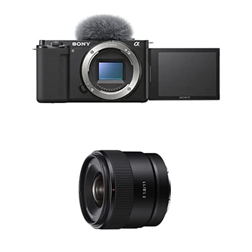 Sony Alpha ZV-E10 - APS-C Interchangeable Lens Mirrorless Vlog Camera - Black w/E 11mm F1.8 APS-C Ultra-Wide-Angle Prime for APS-C Cameras