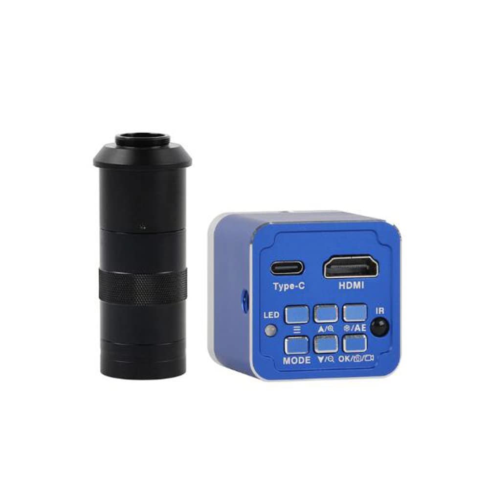 12MP 4K 1080P HDMI Type-c PC Industrial Electronic Digital MINI Video Microscope Camera & 100X C-Mount Lens