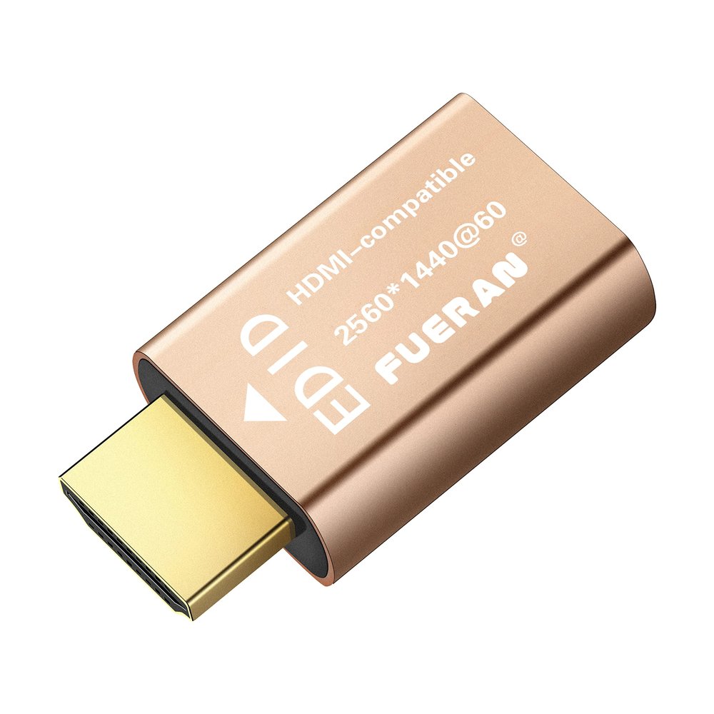 FUERAN HDMI edid EmulatorThrough for Video Splitters, Switches, Extenders & AV Receivers  Dummy hdmi Emulator, Stable Signal Output(2560X1440@60Hz)