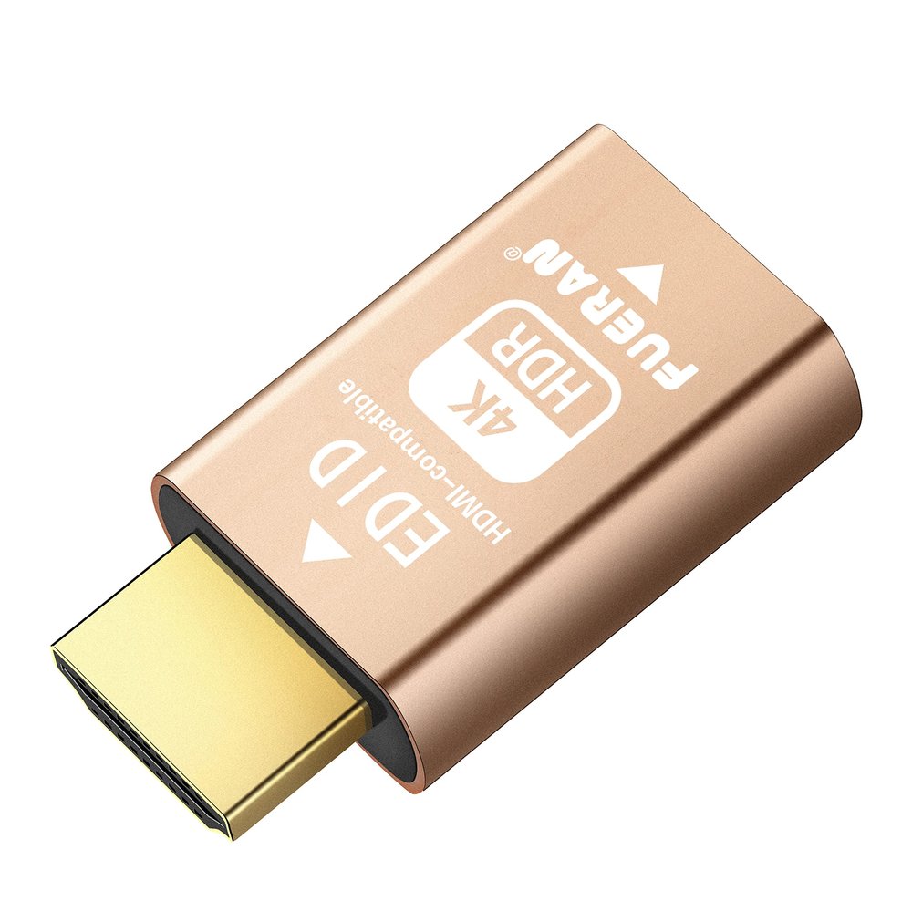 FUERAN HDMI edid EmulatorThrough for Video Splitters, Switches, Extenders & AV Receivers  Dummy hdmi Emulator, Stable Signal Output(4K-HDR (3840X2160@60Hz))