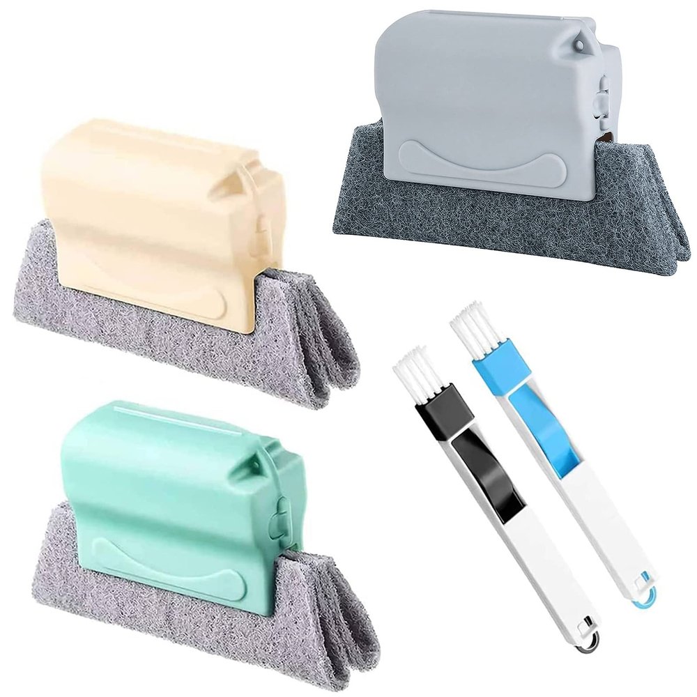 5Pcs Magic Window Cleaning Brush - Groove Gap Corner Crevice Cleaner for Windows and Tracks, Window Track Cleaning Tools