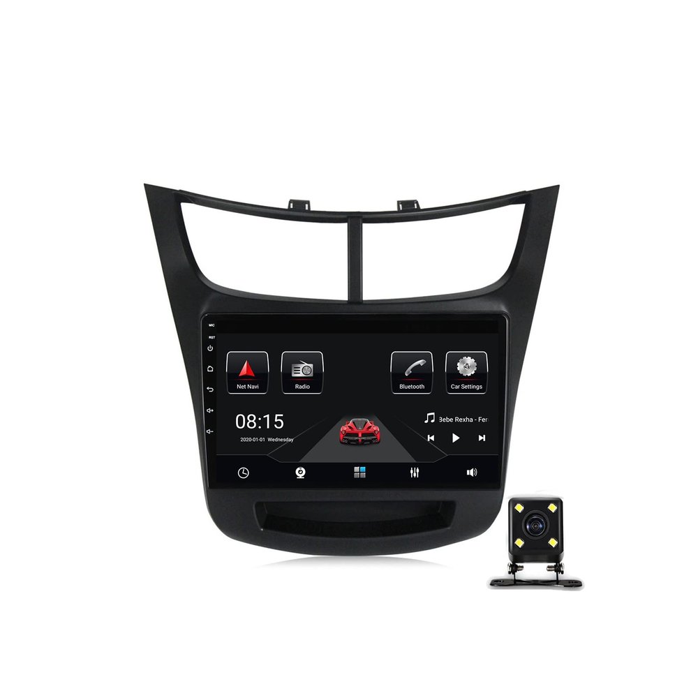 ZYLR 9-Inch Touch Screen Double DIN Car Stereo Media Receiver, for Chevrolet Sail 2015-2018, Built-in Carplay & Android Auto, with Bluetooth, Backup Camera Input, USB, SWC, FM Radio,4g+64g