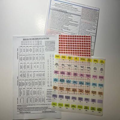 2024 Far/Aim and Poh Tabs (All In One), Compatible with Asa and Gleim, Plus VFR Pilot Writing Pad with Magnet & Colorful Stickers