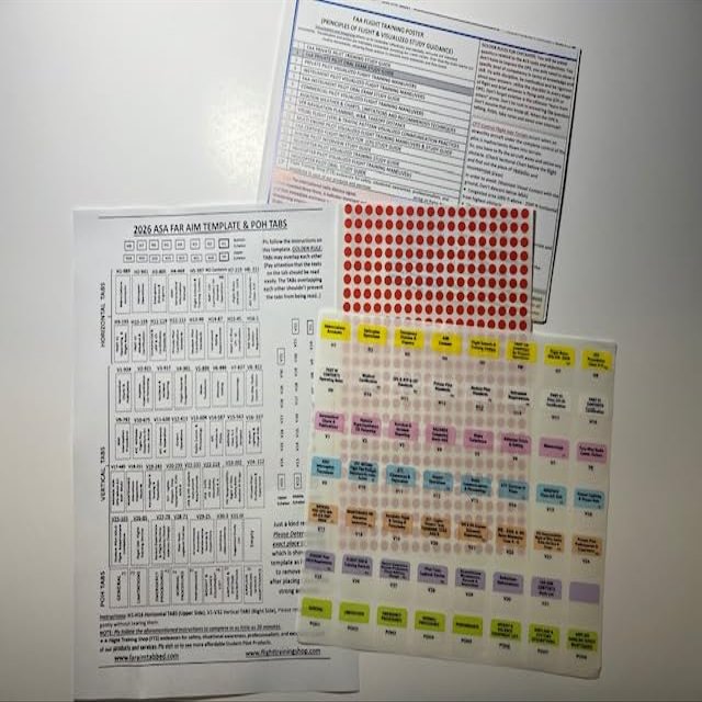 2024 Far/Aim and Poh Tabs (All In One), Compatible with Asa and Gleim, Plus VFR Pilot Writing Pad with Magnet & Colorful Stickers
