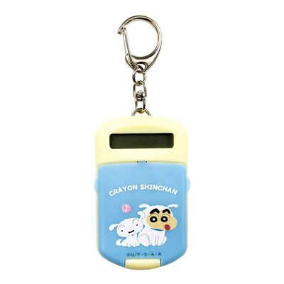 Tees Factory KS-5541334SS Crayon Shin-chan Mini Calculator Keychain, Shiroshin-chan and Shiro, D 0.4 x W 1.5 x H 2.4 inches (1.1 x 3.7 x 6.2 cm)