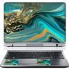 17 17.3 Inch Laptop Skin Sticker Cover Premium Sticker Cover Art Decal Decorative (Included 2 Wrist Pad Skins) - Golden Swirl view 1