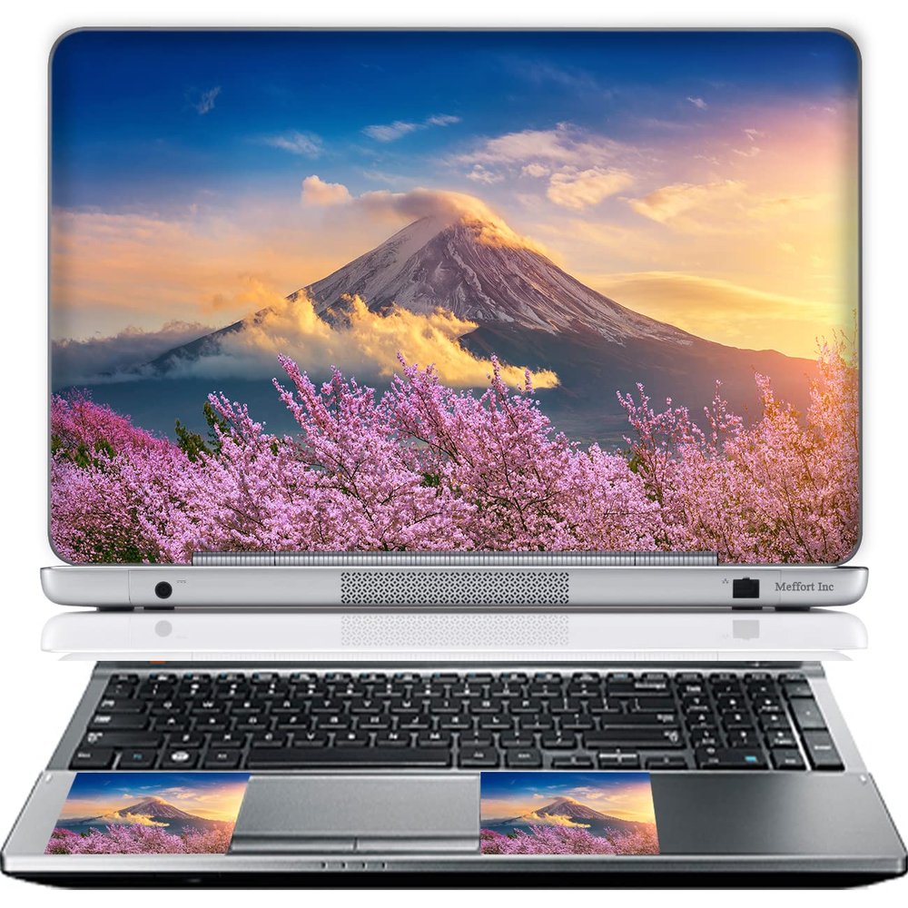 15 15.6 Inch Laptop Skin Sticker Cover Premium Sticker Cover Art Decal Decorative (Included 2 Wrist Pad Skins) - Mount Fuji
