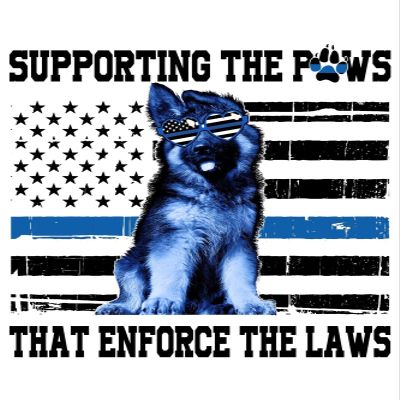 4 K-9 Police Support Sticker Blue Line Working German Shepherd Officer