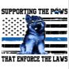 4 K-9 Police Support Sticker Blue Line Working German Shepherd Officer view 1