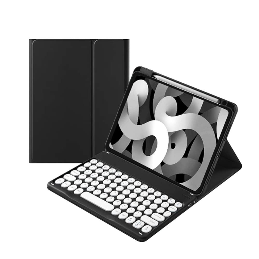 kaitesi Keyboard Case Compatible with iPad mini A17 Pro/iPad mini 6th Generation Keyboard Case Round Button Detachable BT Color Keyboard Cover (Black)