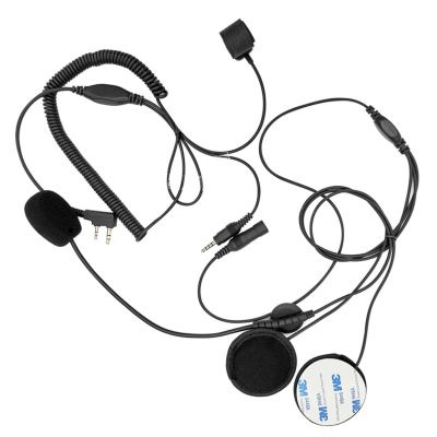 2 Pin Full Face Motorcycle Bike Helmet Earpiece Headset with Mic Microphone Compatible for Baofeng Radio BF-F8HP BF-F9 UV-82 UV-82HP UV-82C UV-5R Kenwood Wouxun Walkie Talkie Two Way Radio