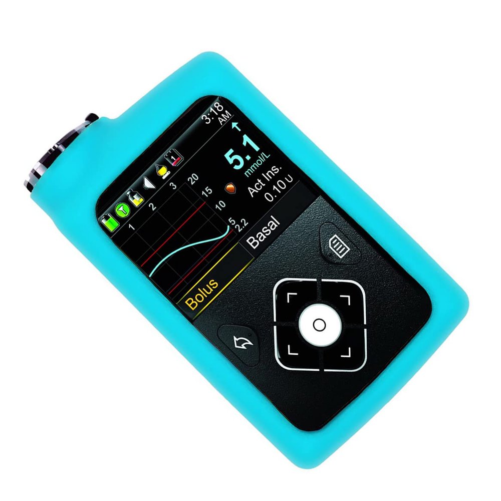 usastar-SNK Solid Color Premium Silicone Soft Case for Medtronic Minimed Insulin Pump 630G/ 640G/ 670G/770G/780G (Blue)