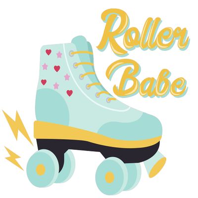 Home Living Room 16" x 20" Multicolored Roller Skate Vinyl Wall Art Dcor Roller Babe Lettering Art Quotes Hearts & Stars Design Kids Bedroom Girly Art Wall Decal Sticker