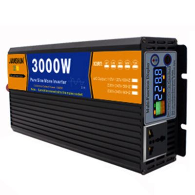 3000w 4000w 5000w 6000w 8000w Peak Pure Sine Wave Voltage Converter Inverter 12V/24V/48V/60V To AC 110V/220V Car Inverter with Color Screen Display For outdoor Laptops,Cameras,3000W-24Vto220V