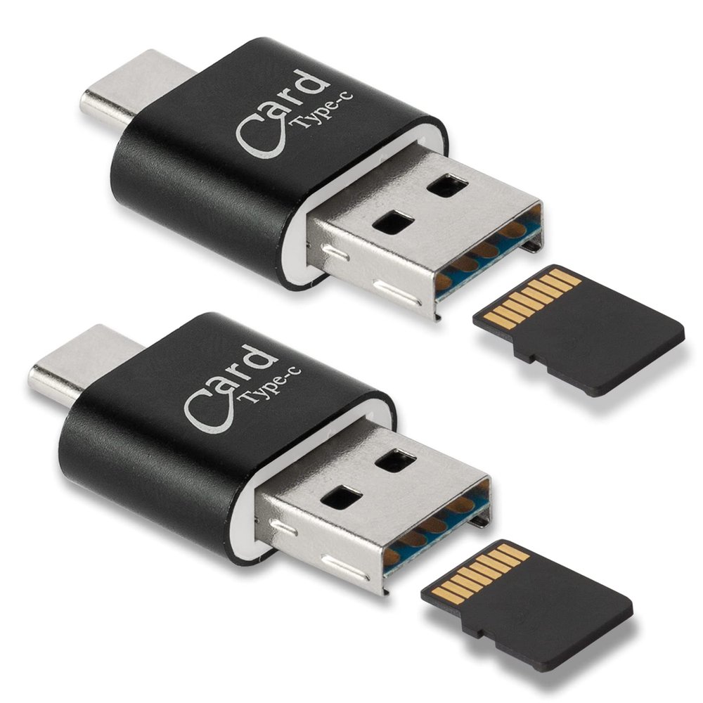 [2 Pack] Micro SD Card Reader for Android Phone,Micro SD Card to USB Adapter, Mini USB C Card Reader for Camera Memory Card Reader, Wansurs Card Reader for PC and Android Phone