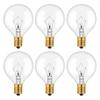 WokHok 25 Watt Wax Warmer Bulbs, Light Bulbs for Full Size Scentsy Warmers,G50/G16.5 Globe E12 Clear Bulbs for Candle Wax Warmer, Long Lifespan, 120 Volt (6 Pack) view 1