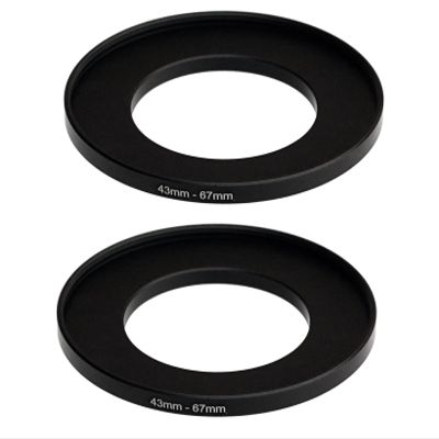 (2 Pcs) 43-67MM Step Up Ring Adapter, 43mm to 67mm Filter Ring, 43 mm Male 67 mm Female Stepping Up Ring for DSLR Camera Lens and ND UV CPL Infrared Filters
