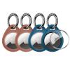 UNBREAKcable Holder for Apple AirTag - 4 Pack [Fit Tightly Design] [Easy to Install] [Hold Air Tag Securely] Waterproof TPU Shell Protective Case with All Metal Keychain Key Ring Clip (Brown&Blue) view 1