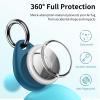 UNBREAKcable Holder for Apple AirTag - 4 Pack [Fit Tightly Design] [Easy to Install] [Hold Air Tag Securely] Waterproof TPU Shell Protective Case with All Metal Keychain Key Ring Clip (Brown&Blue) view 3