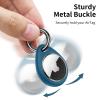 UNBREAKcable Holder for Apple AirTag - 4 Pack [Fit Tightly Design] [Easy to Install] [Hold Air Tag Securely] Waterproof TPU Shell Protective Case with All Metal Keychain Key Ring Clip (Brown&Blue) view 4