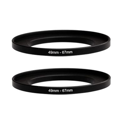 (2 Pcs) 49-67MM Step Up Ring Adapter, 49mm to 67mm Filter Ring, 49 mm Male 67 mm Female Stepping Up Ring for DSLR Camera Lens and ND UV CPL Infrared Filters