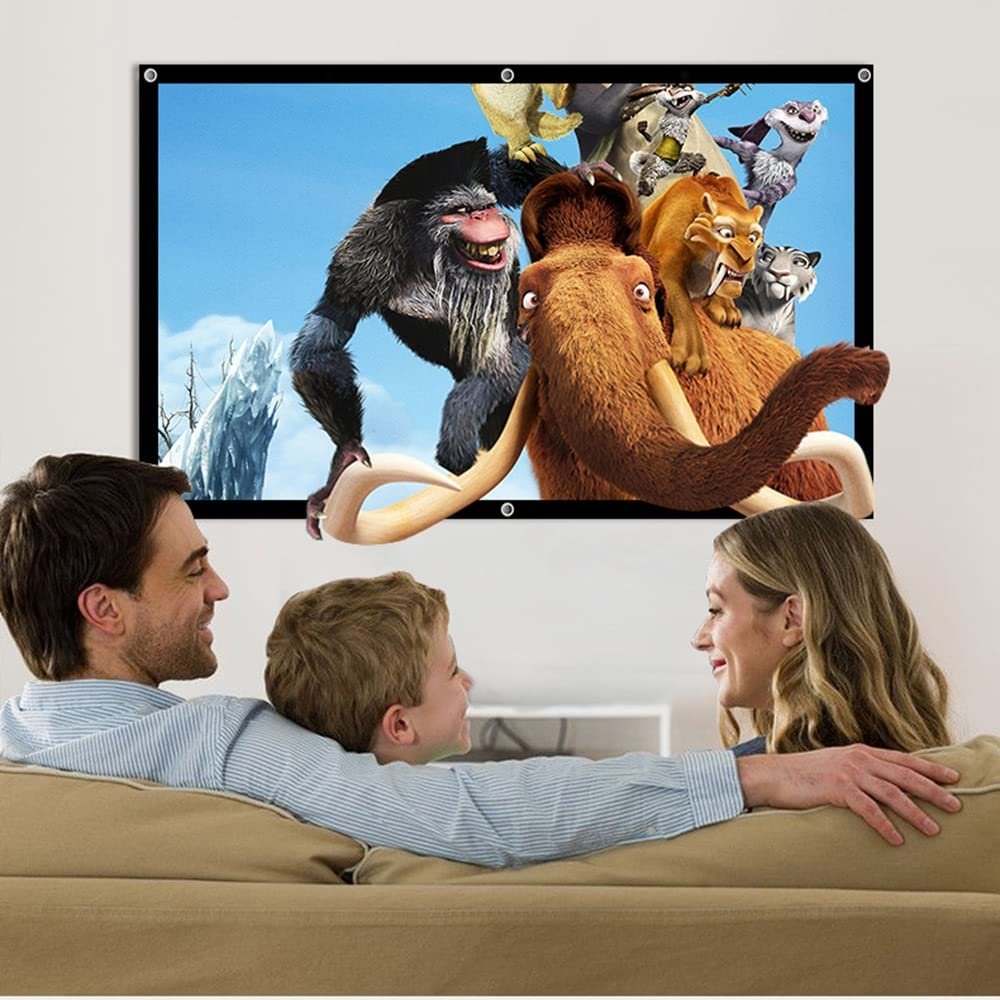 LENG 100 Inch Projector Screen 16:9 Movie Screen Foldable Projection Screen for Indoor Outdoor Home Theatre Cinema School Office Lightweight Portable (Size : 84inch-16:9)