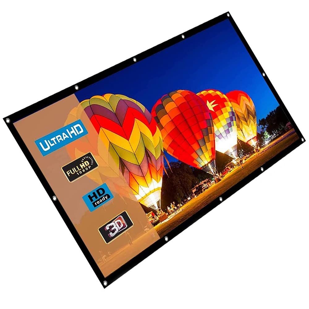 LENG 120" Projection Screen Portable Projector Screen Foldable Anti-Crease Indoor Outdoor Movies Screen 4:3 16:9 4K HD Home Theater Screen Easy to Clean (Size : 72inch-4:3)