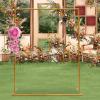 4.9FT x 3.9FT Gold Metal Square Wedding Arch Flowers Frame Backdrop Stand for Backdrop Frame Wedding Backdrop Ceremony Backdrop view 1