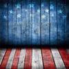 10x10ft Dark Blue Wood Board Star Wall Red and White Wood Floor Photographic Background National Flag Day Background view 2