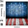 10x10ft Dark Blue Wood Board Star Wall Red and White Wood Floor Photographic Background National Flag Day Background view 3