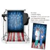 10x10ft Dark Blue Wood Board Star Wall Red and White Wood Floor Photographic Background National Flag Day Background view 4