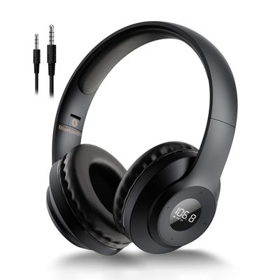 X5 Wireless FM Radio Headphones with Bluetooth, Built in Microphone, Rechargeable and Portable Radio Headset, Over Ear Headphone with Soft Ear Muffs, Stereo Sound, for Jogging, Cycling, Mowing