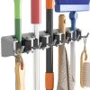 Lifewit Mop and Broom Holder Wall Mount, Anti-Slip Broom Hanger for Cleaning Supplies Organizer, Easy Install Tool Hanging Rack for Closet, Kitchen, Garage, 5 Slot 6 Hooks, Hold 30lbs, Gray, 1 Pack view 1