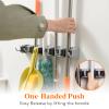 Lifewit Mop and Broom Holder Wall Mount, Anti-Slip Broom Hanger for Cleaning Supplies Organizer, Easy Install Tool Hanging Rack for Closet, Kitchen, Garage, 5 Slot 6 Hooks, Hold 30lbs, Gray, 1 Pack view 3