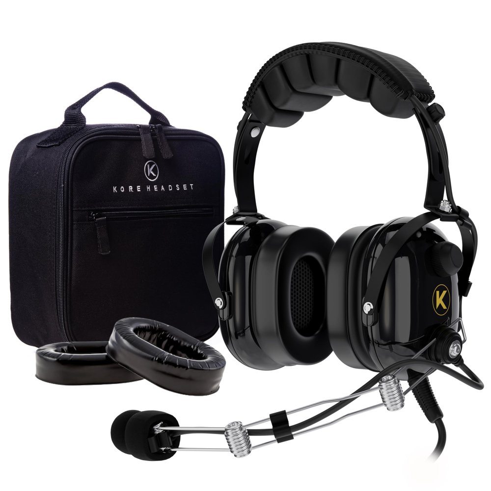 P1 General Aviation Headset with Pilot Headset Bag, and Silicone Gel Ear Seal Replacement for Aviation