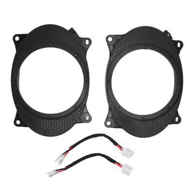 2Pcs 6.5inch Speaker Adapter,Black Door Speaker Adapter Spacer Rings with 2 Wire Harness Fit for Levin(6X9)