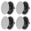 Micca 8" 2-Way in Ceiling or Wall Round Speakers, 4 Pack, 8 Inch Woofer, 9.75" Cutout Diameter, Low Profile Rimless Design, for Indoor Rooms or Covered Outdoor Porches, White, Paintable (Renewed) view 1