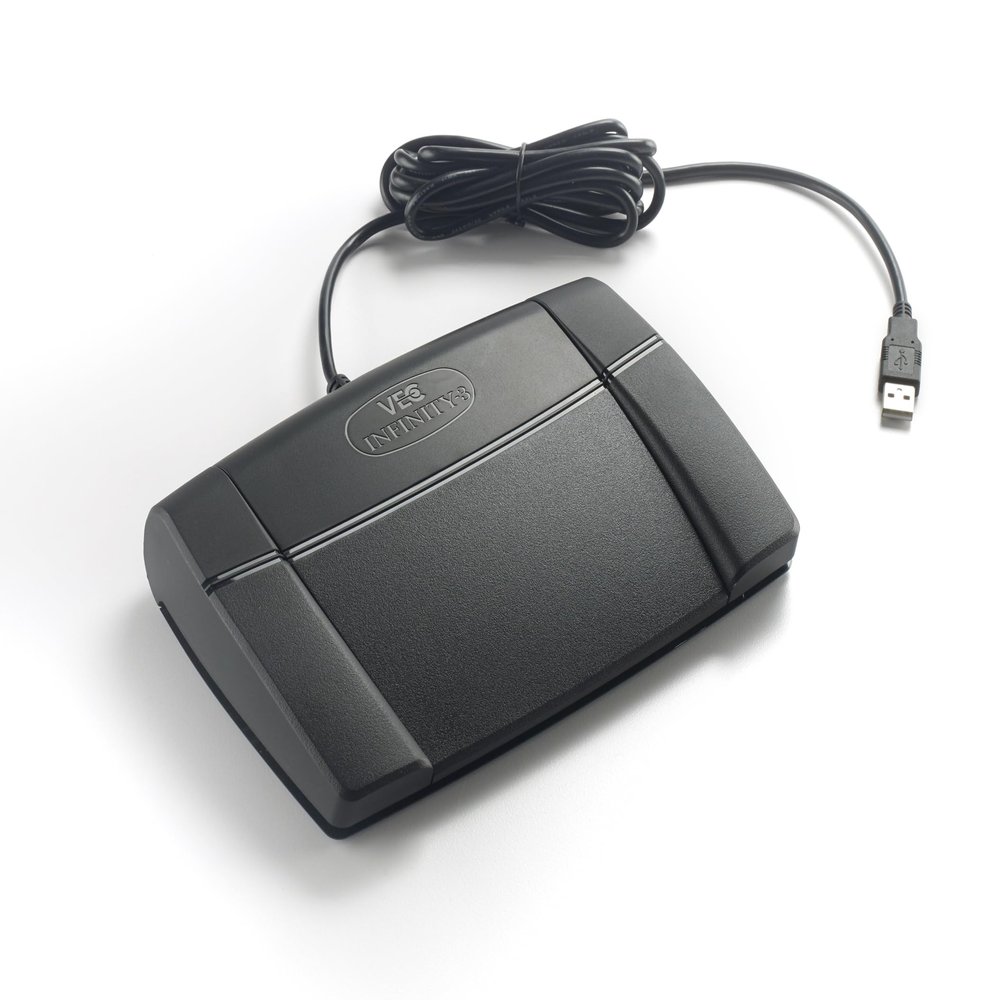 AltoEdge Transcription Foot Pedal with USB Headset with Microphone