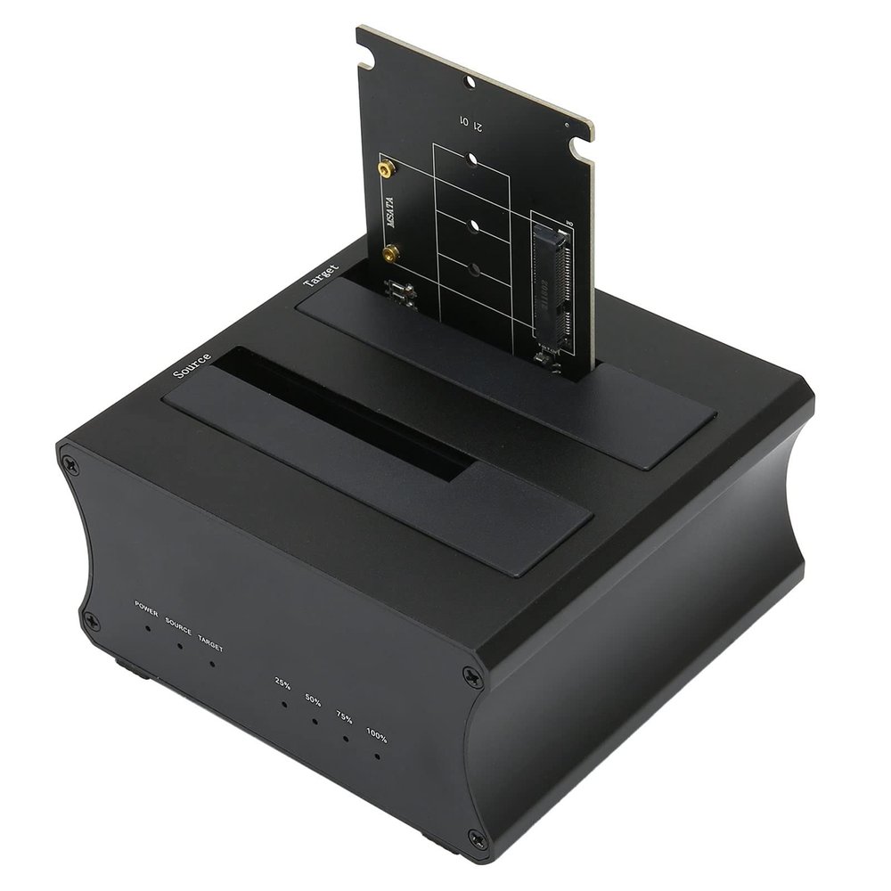 USB3.0 External Hard Drive Docking Station, mSATA SSD and 2.5inch 3.5inch IDE SATAI II III SSD HDD Base Duplicator Support SATA Protocol SSD M.2 NGFF 6Gbps for 23SD28 RTK(Black