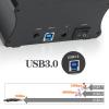 USB3.0 External Hard Drive Docking Station, mSATA SSD and 2.5inch 3.5inch IDE SATAI II III SSD HDD Base Duplicator Support SATA Protocol SSD M.2 NGFF 6Gbps for 23SD28 RTK(Black view 2